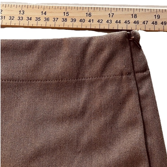 Talbots Petite Heritage Womens 16P  Dress Pants Side Zipper Flat Front Dark Tan - Picture 9 of 9